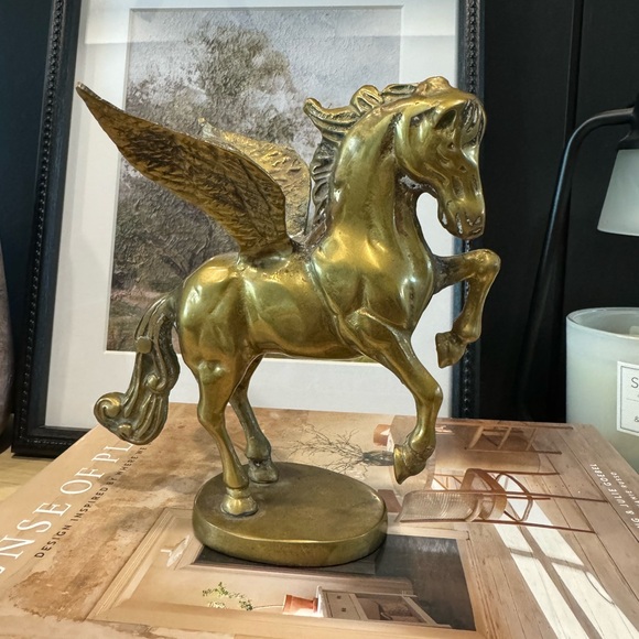 Vintage Other - Vintage solid brass Pegasus figurine mid century modern decor